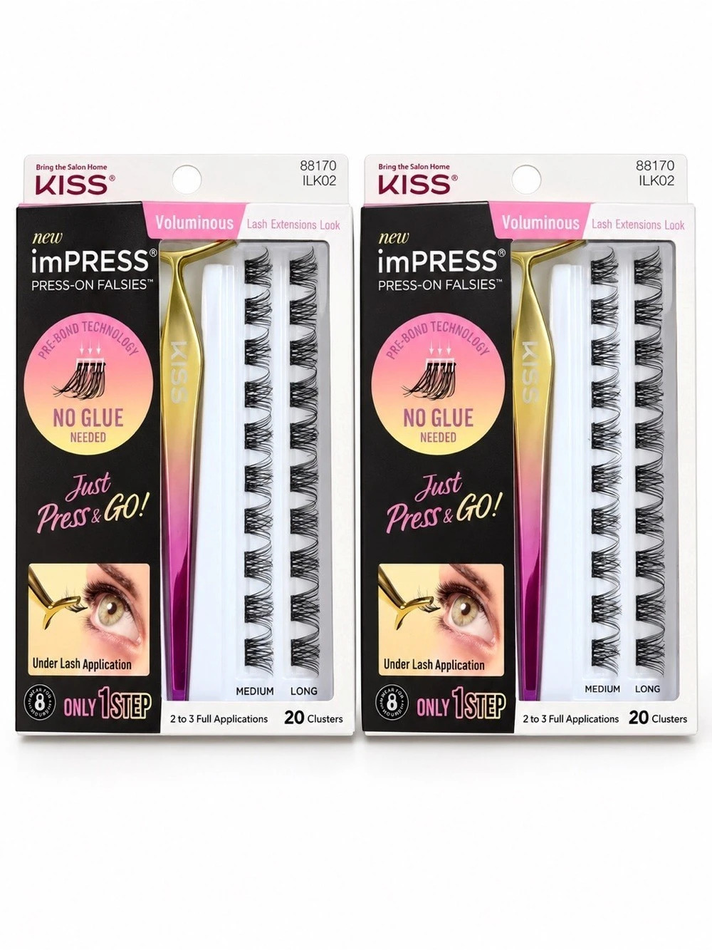 Kiss imPRESS Press-On Falsies Lash Kits Black